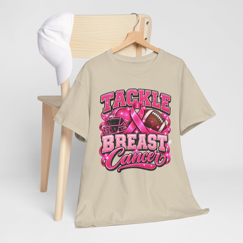 T-Shirt — "Tackle Breast Cancer" Pink Football Awareness Tee