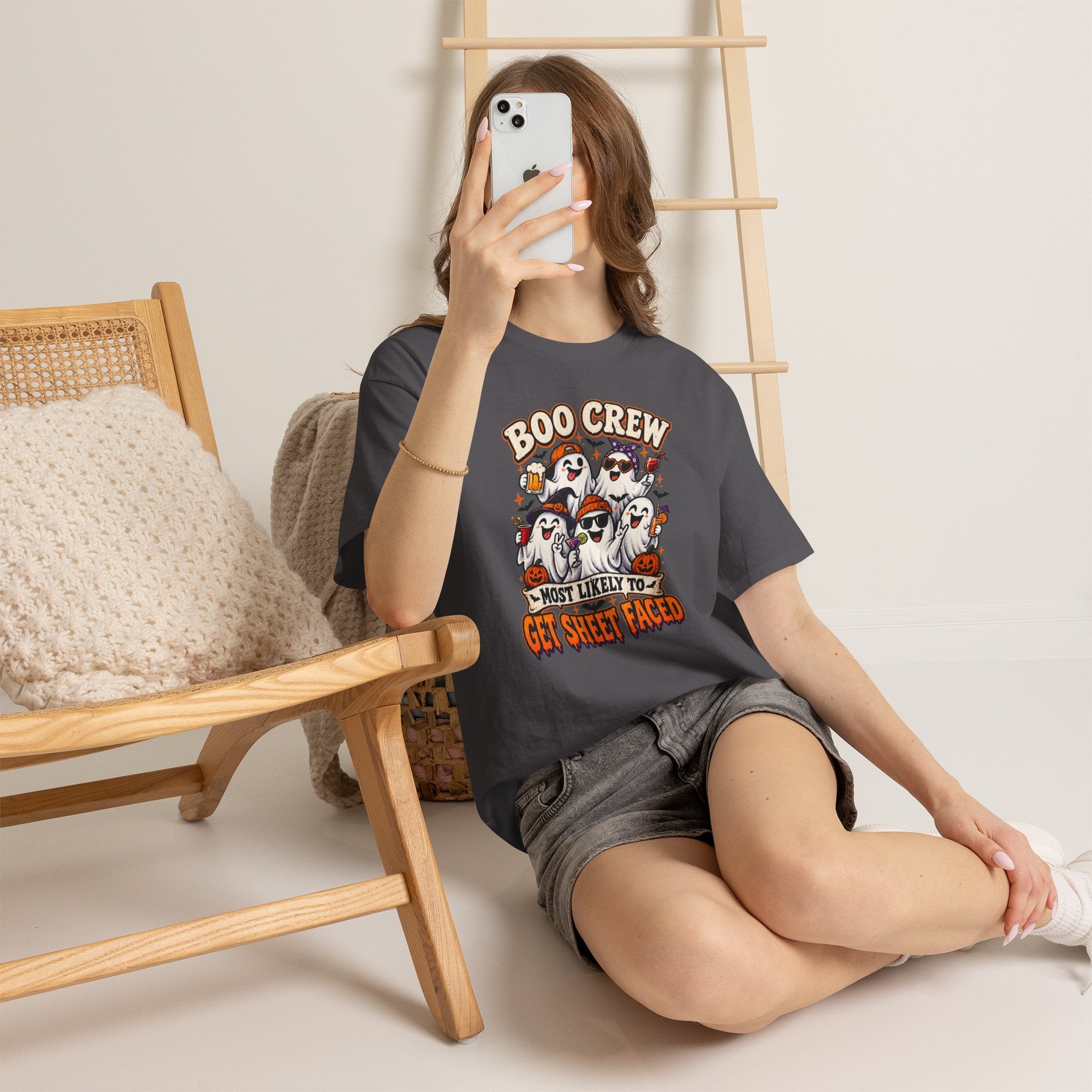 Boo Crew Halloween T-Shirt — “Most Likely to Get Sheet Faced” Funny Ghost Party Tee