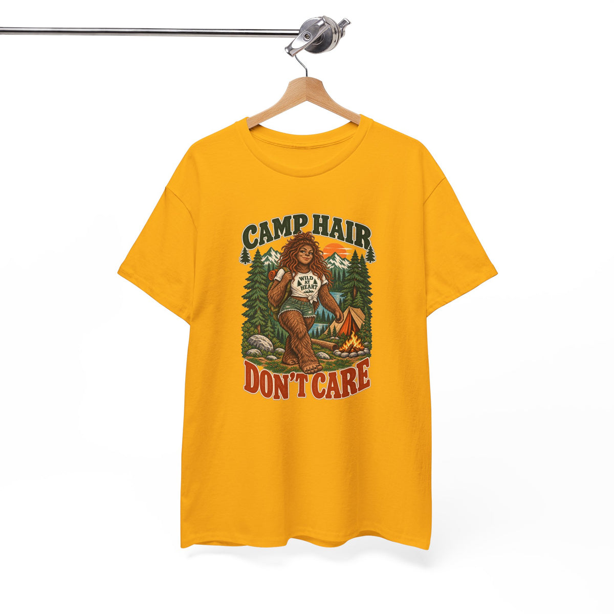 Camp Hair Don't Care T-Shirt — Retro Camping Graphic Tee