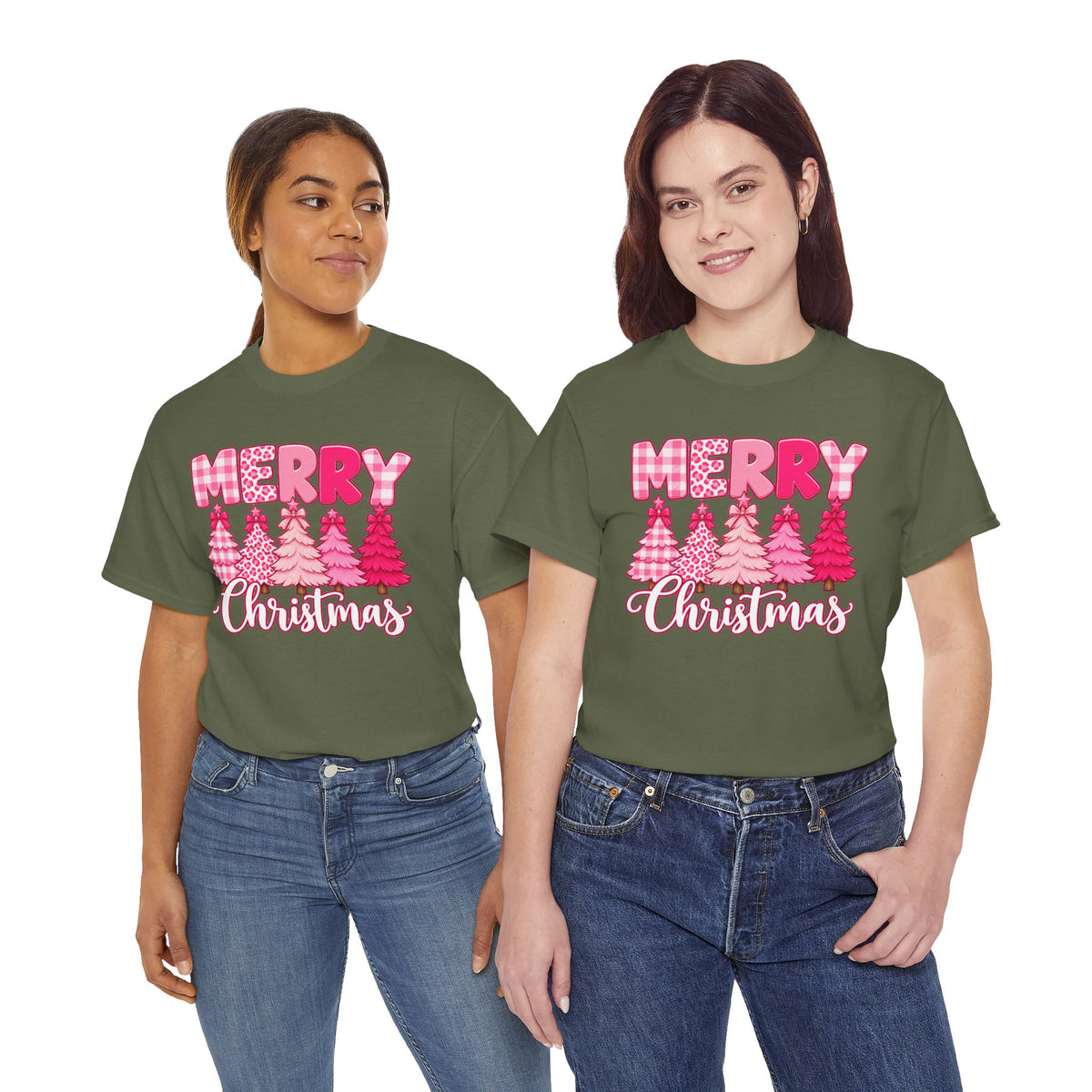 Merry Christmas Pink Christmas Tree T-Shirt