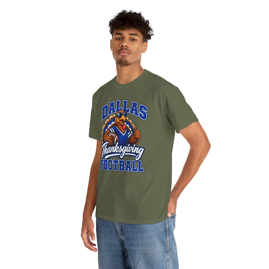 Dallas Thanksgiving Football T-Shirt — Turkey Mascot Game Day Tee