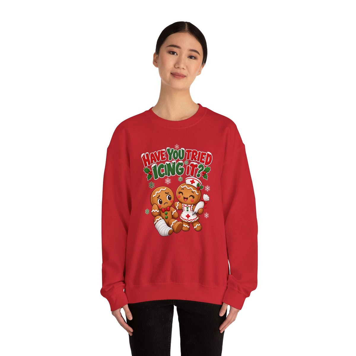 Have You Tried Icing It? Gingerbread Couple Christmas Sweatshirt
