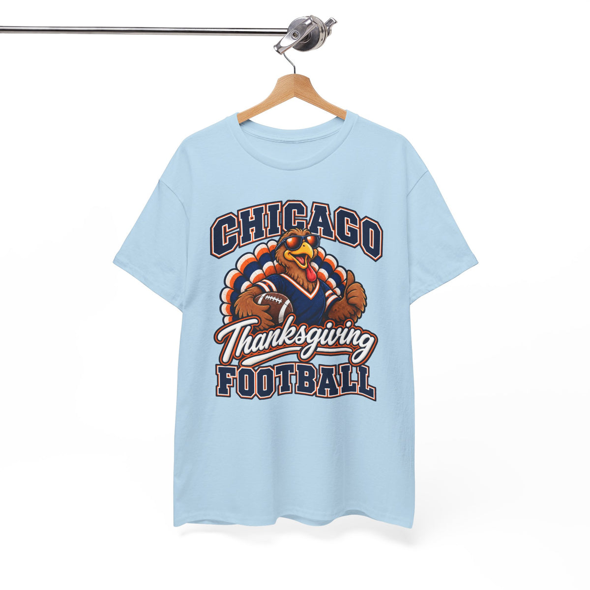 Chicago Thanksgiving Football T-Shirt — Turkey Mascot Game Day Tee
