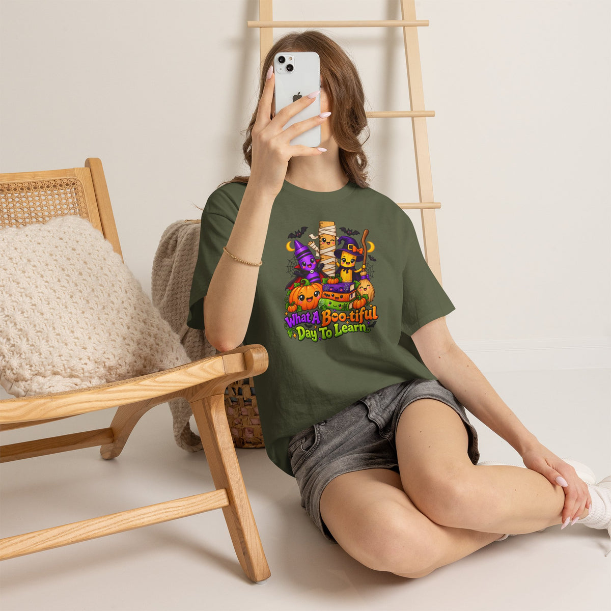 Halloween Teacher Tee — "What A Boo-tiful Day To Learn" Kids' Classroom Shirt