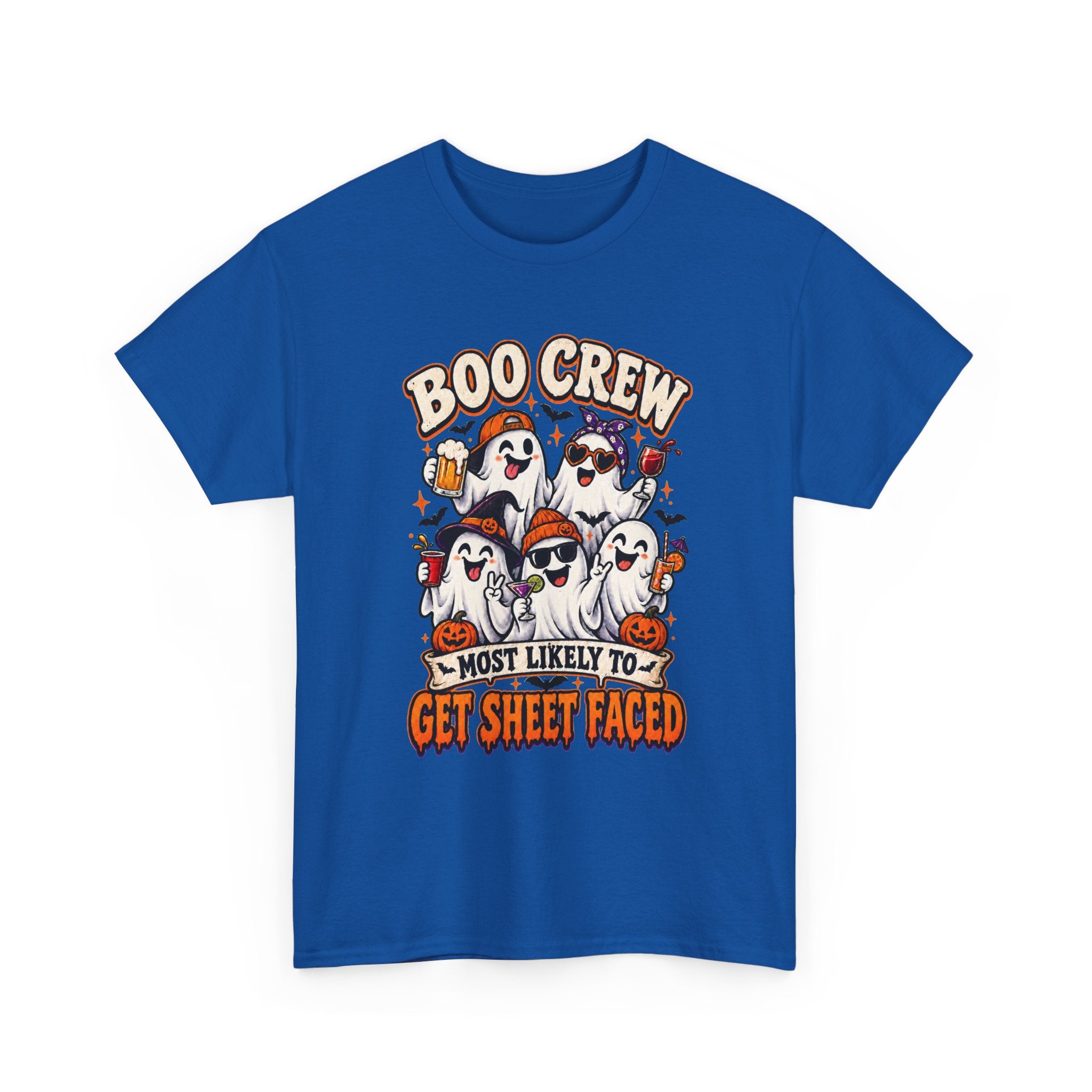 Boo Crew Halloween T-Shirt — “Most Likely to Get Sheet Faced” Funny Ghost Party Tee