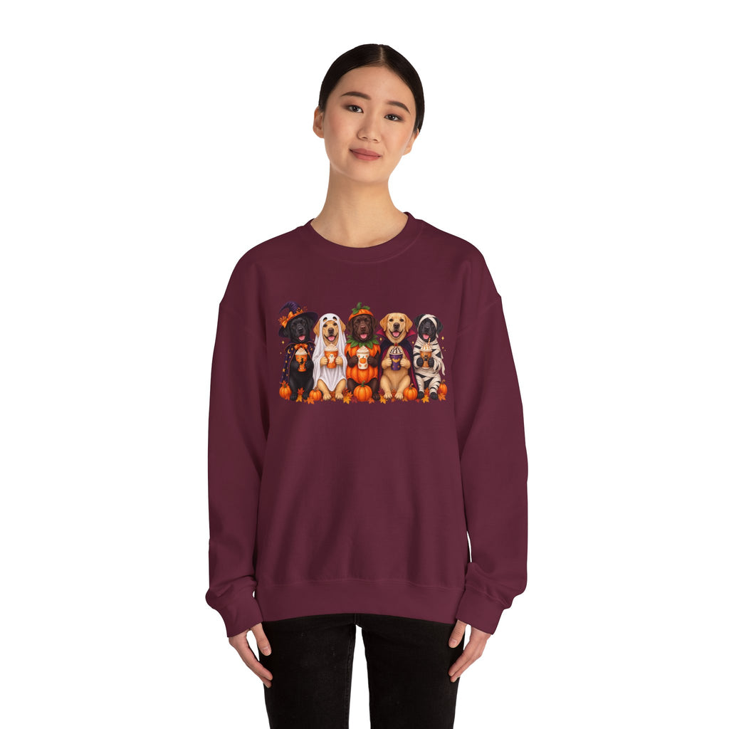 Halloween Dogs Crewneck Sweatshirt — Cute Puppies in Costumes Fall Pullover