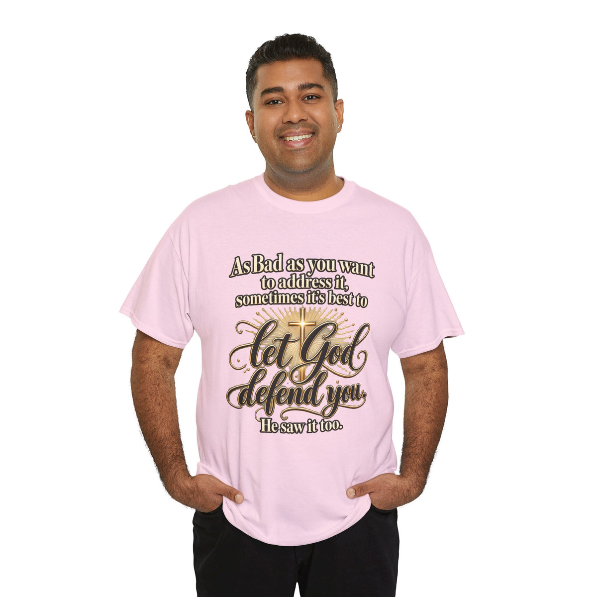 Let God Defend You Inspirational Christian T-Shirt