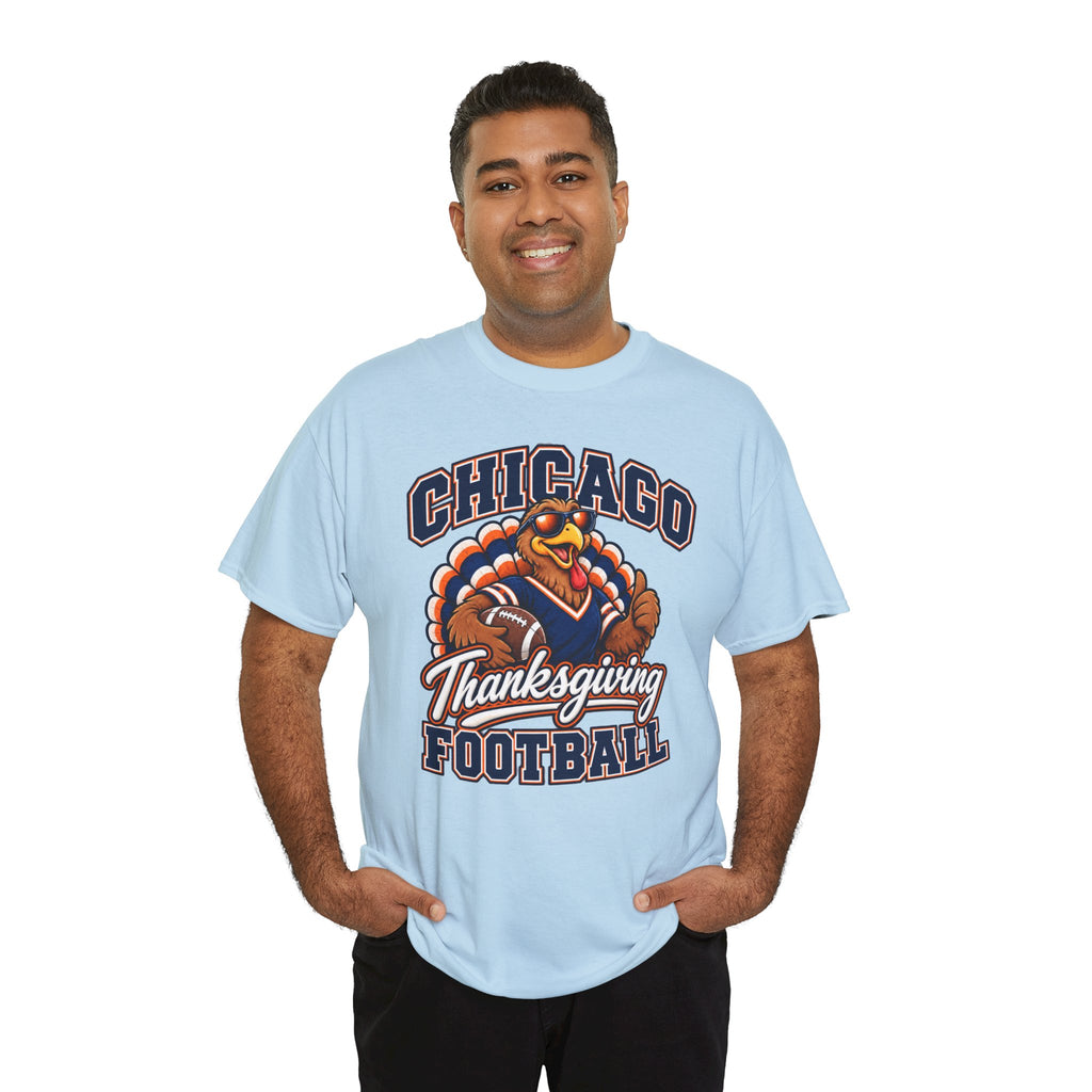 Chicago Thanksgiving Football T-Shirt — Turkey Mascot Game Day Tee