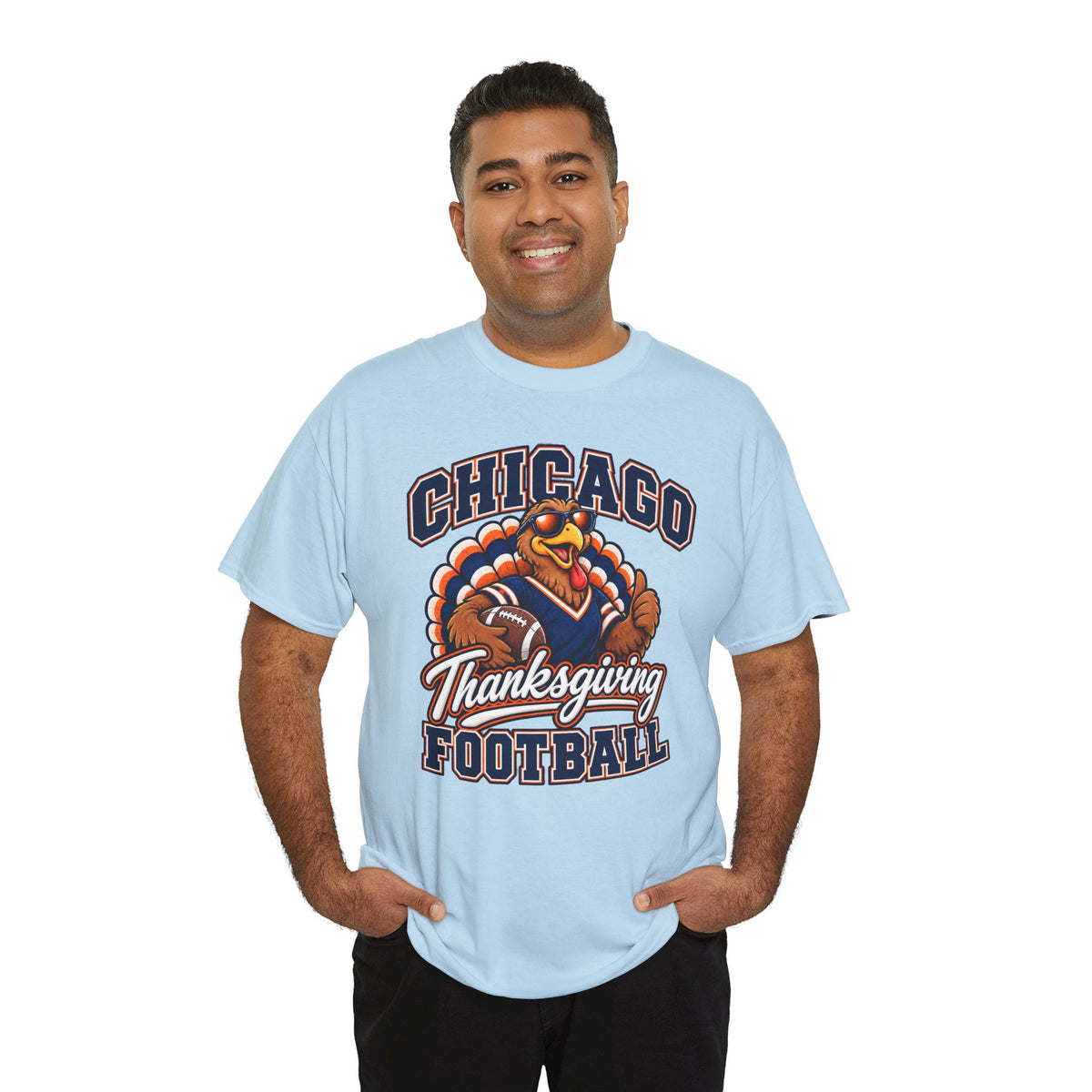 Chicago Thanksgiving Football T-Shirt — Turkey Mascot Game Day Tee
