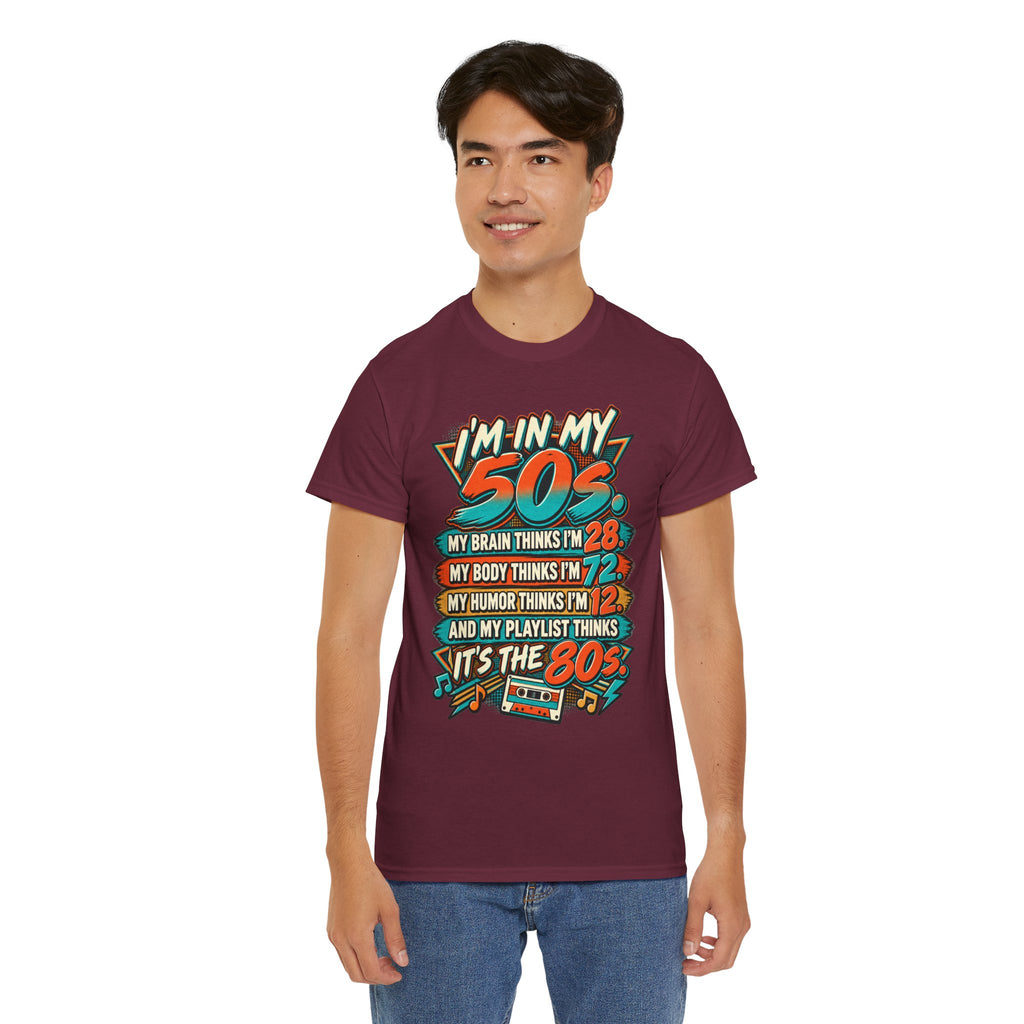 Retro 50s Birthday T‑Shirt — "I'm in My 50s" 80s Playlist Cassette Tee