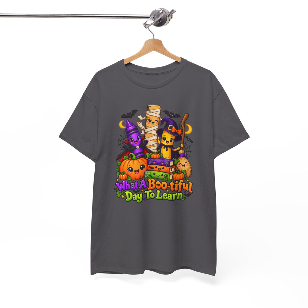Halloween Teacher Tee — "What A Boo-tiful Day To Learn" Kids' Classroom Shirt