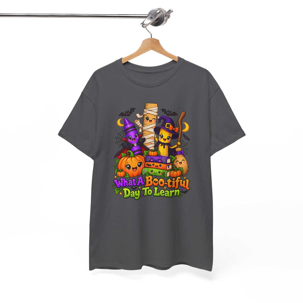 Halloween Teacher Tee — "What A Boo-tiful Day To Learn" Kids' Classroom Shirt