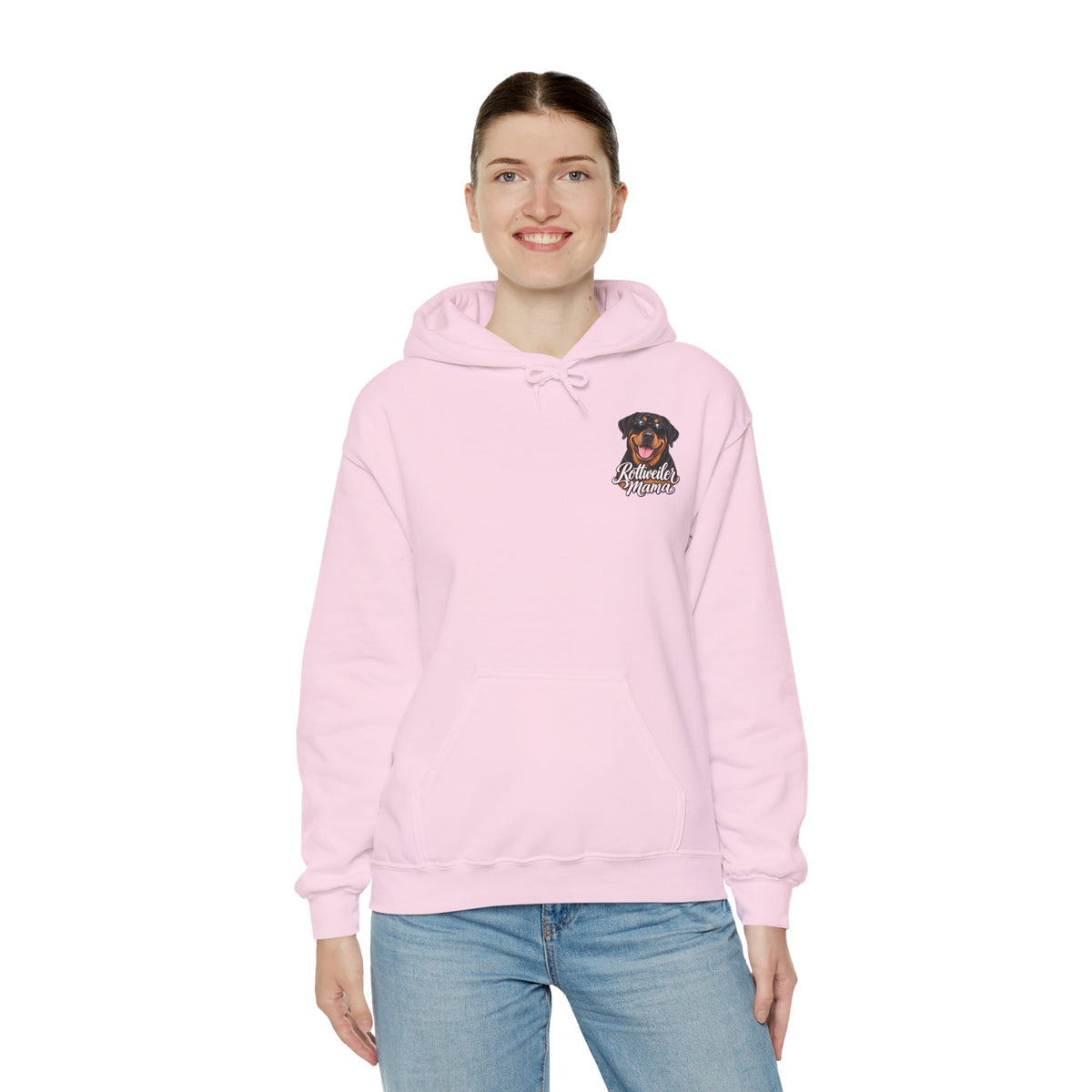 Rottweiler Mama Hoodie — Cute Rottie Portrait Pullover for Dog Moms