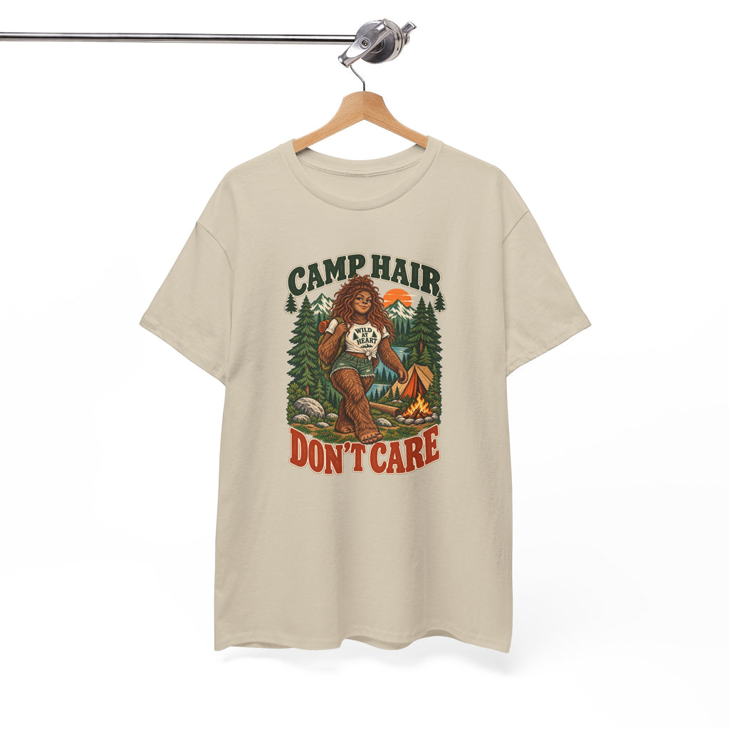Camp Hair Don't Care T-Shirt — Retro Camping Graphic Tee