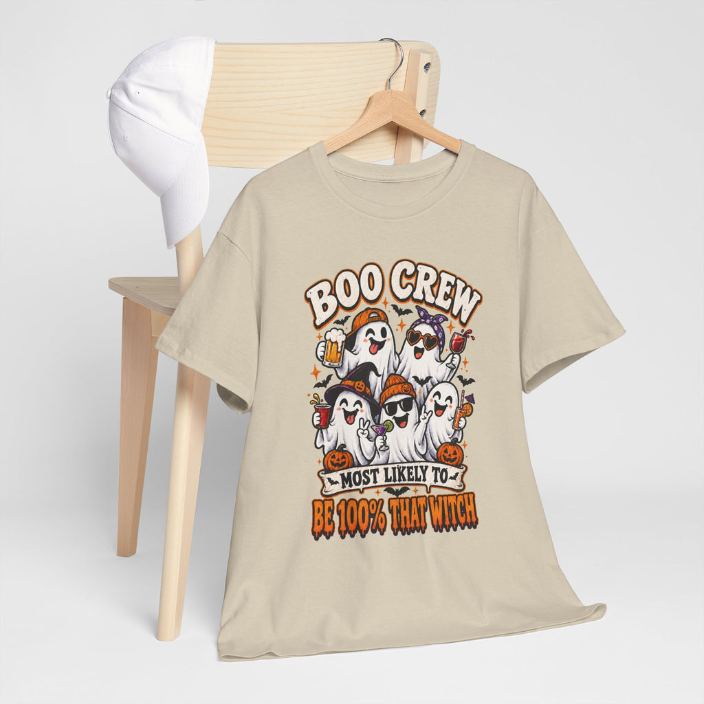 Boo Crew Halloween T-Shirt – "Most Likely To Be 100% That Witch" Ghosts Tee