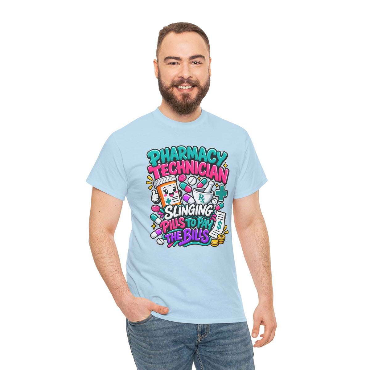 Pharmacy Technician T‑Shirt — "Slinging Pills to Pay the Bills" Graphic Tee