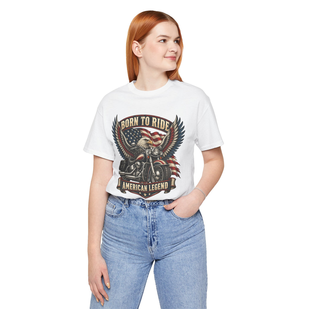 Born to Ride Eagle Motorcycle Tee — American Legend Patriotic T-Shirt