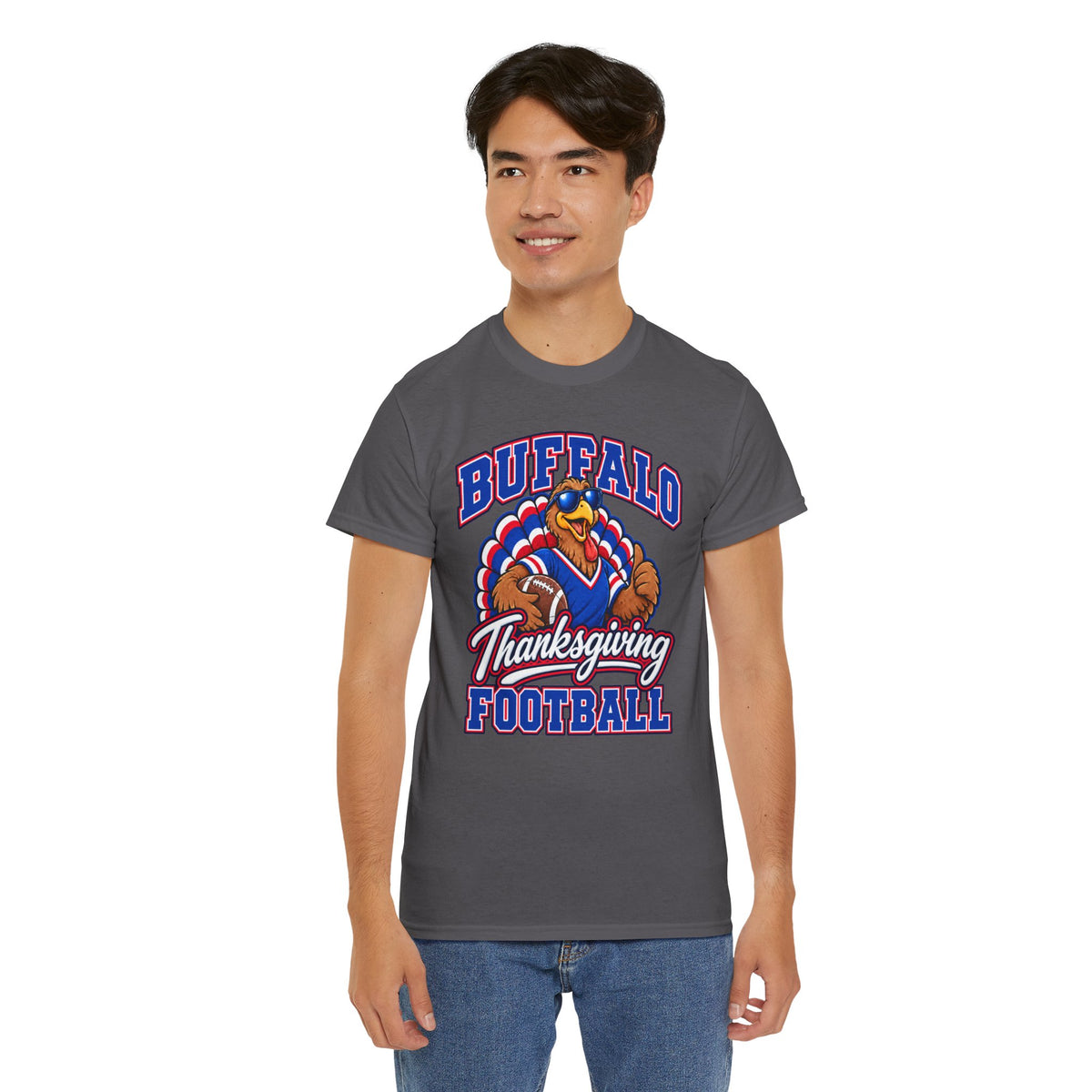 Buffalo Thanksgiving Football T-Shirt — Turkey Mascot Game Day Tee