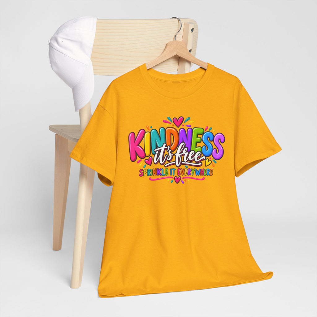 Kindness Is Free Rainbow Tee — Cute Positive Message T-Shirt