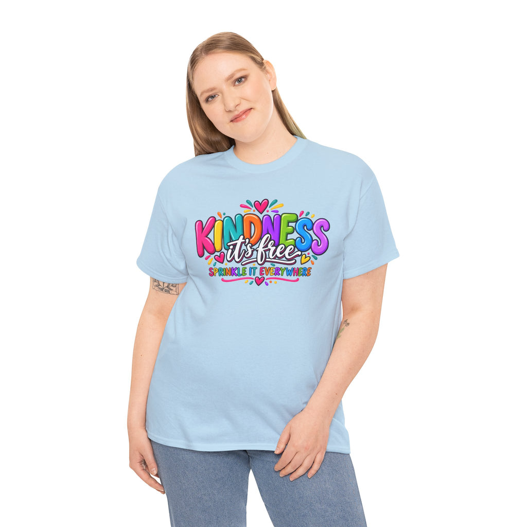 Kindness Is Free Rainbow Tee — Cute Positive Message T-Shirt