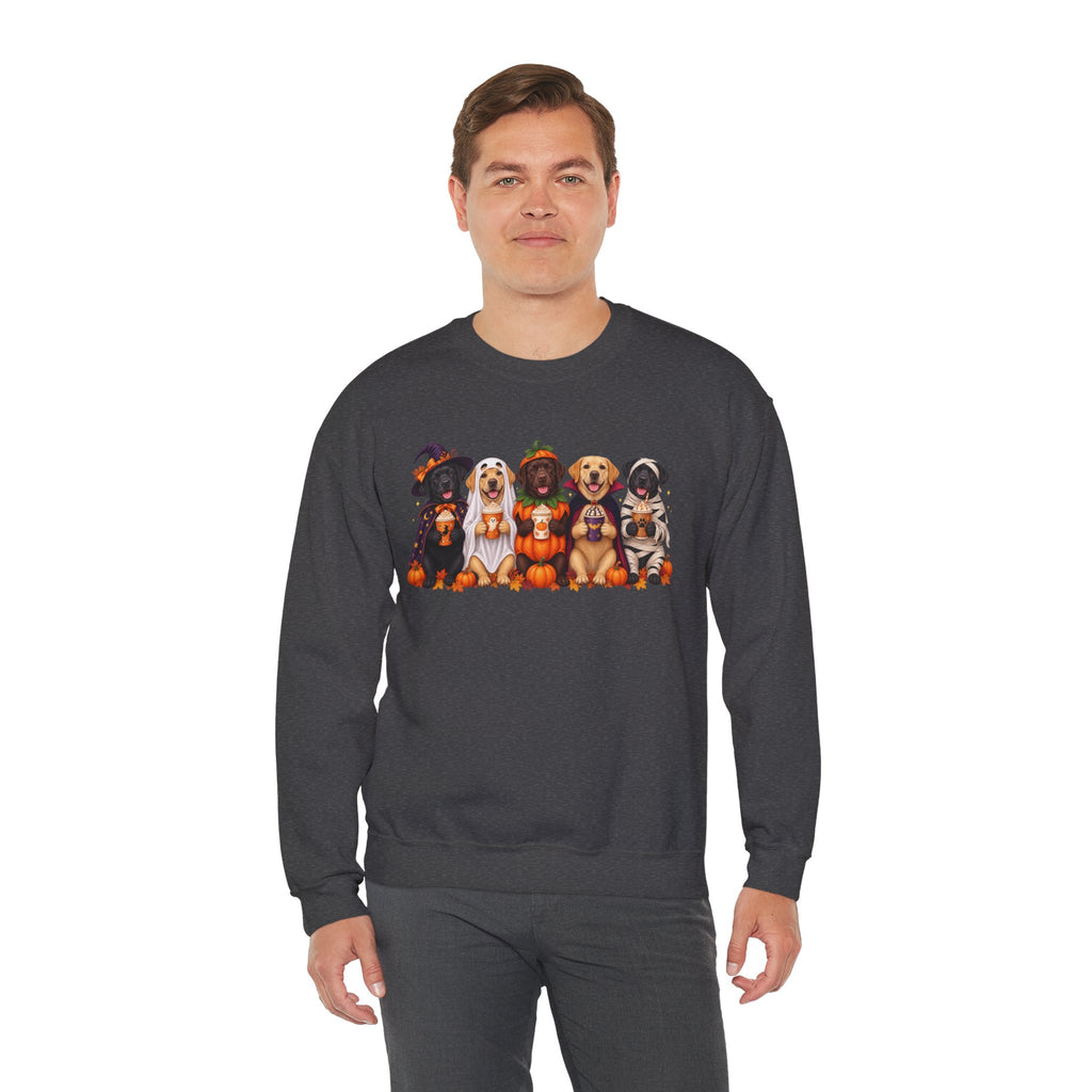Halloween Dogs Crewneck Sweatshirt — Cute Puppies in Costumes Fall Pullover