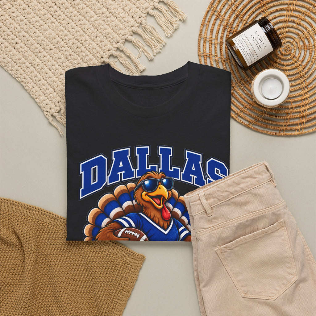 Dallas Thanksgiving Football T-Shirt — Turkey Mascot Game Day Tee