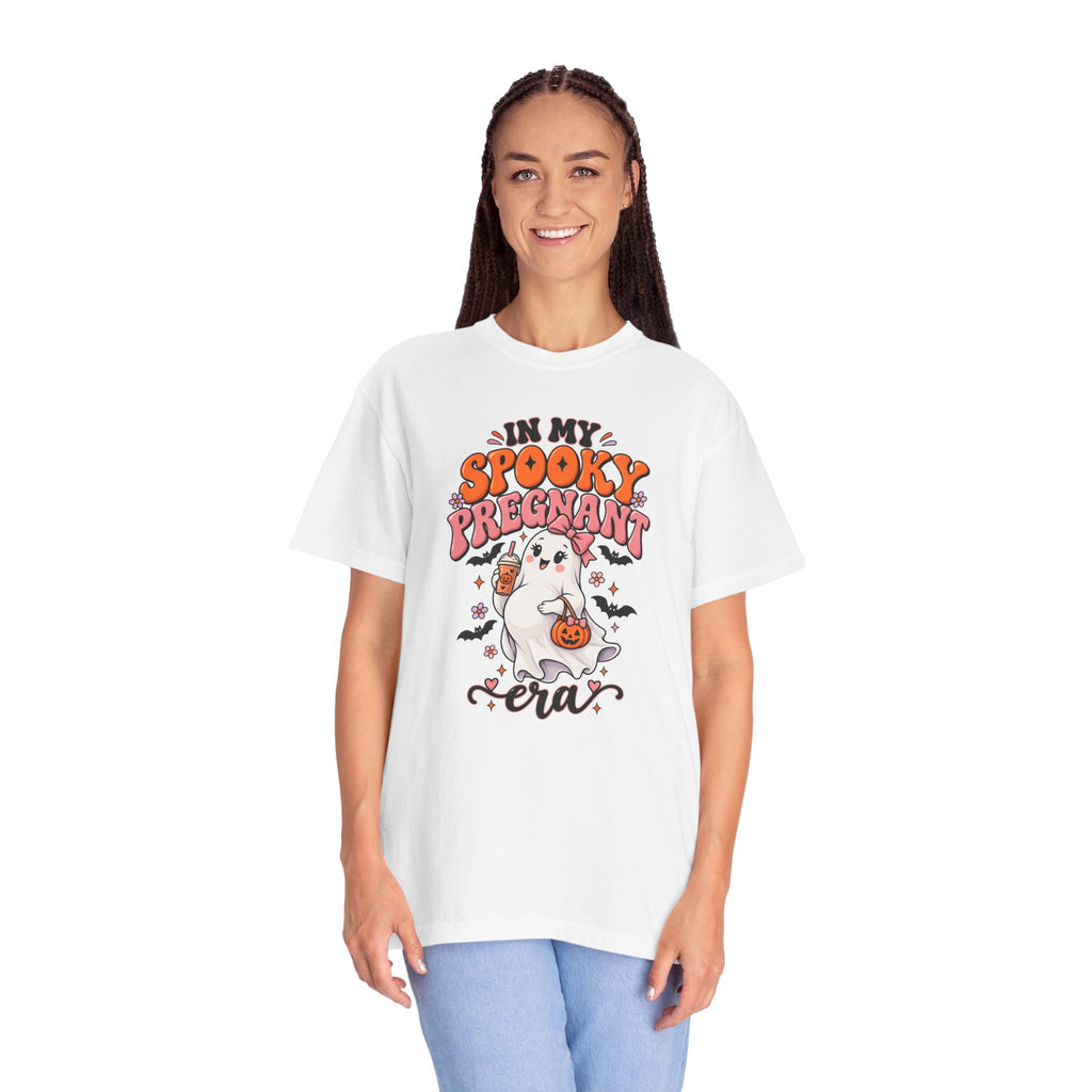 Pregnant Halloween T-Shirt — "In My Spooky Pregnant Era" Cute Ghost Maternity Tee