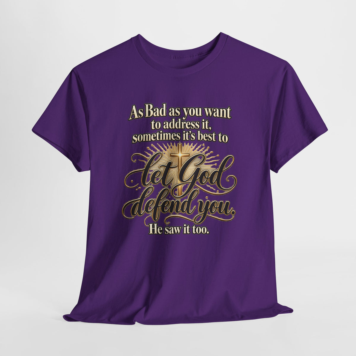 Let God Defend You Inspirational Christian T-Shirt