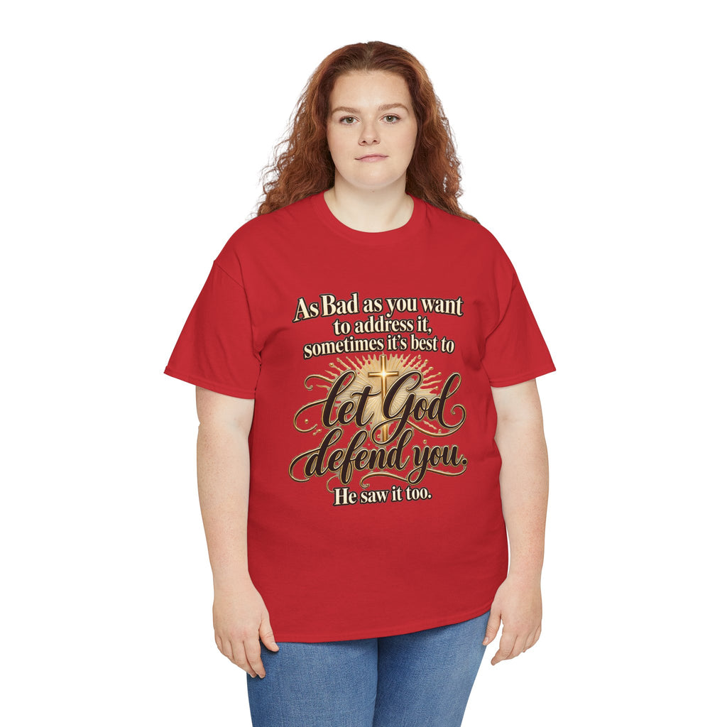 Let God Defend You Inspirational Christian T-Shirt