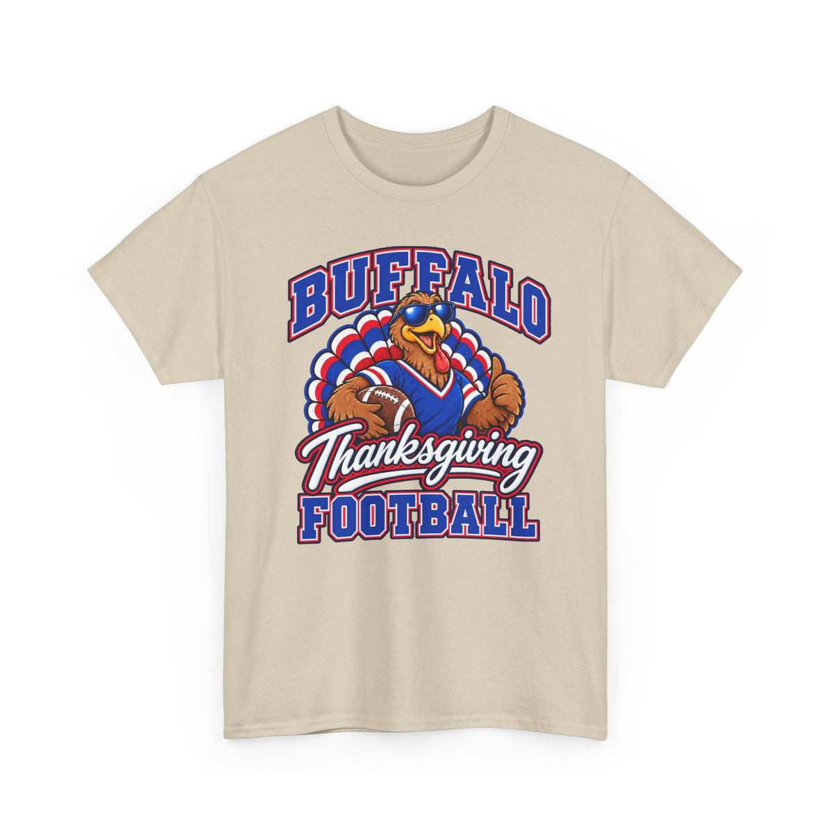 Buffalo Thanksgiving Football T-Shirt — Turkey Mascot Game Day Tee