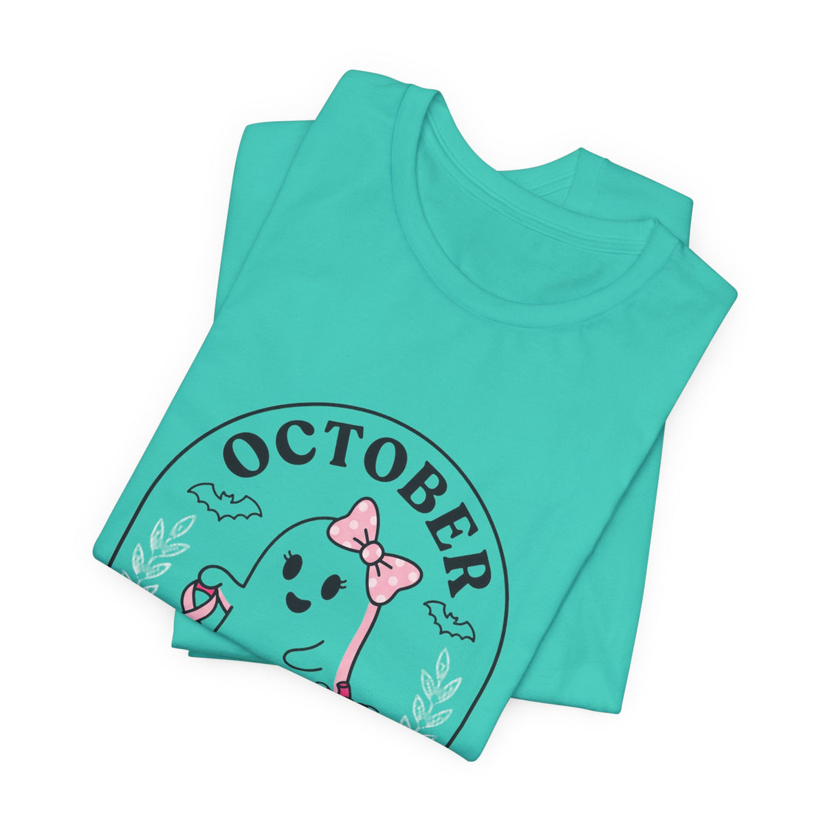 October Pink Boo Crew Tee — Breast Cancer Awareness Ghost T-Shirt