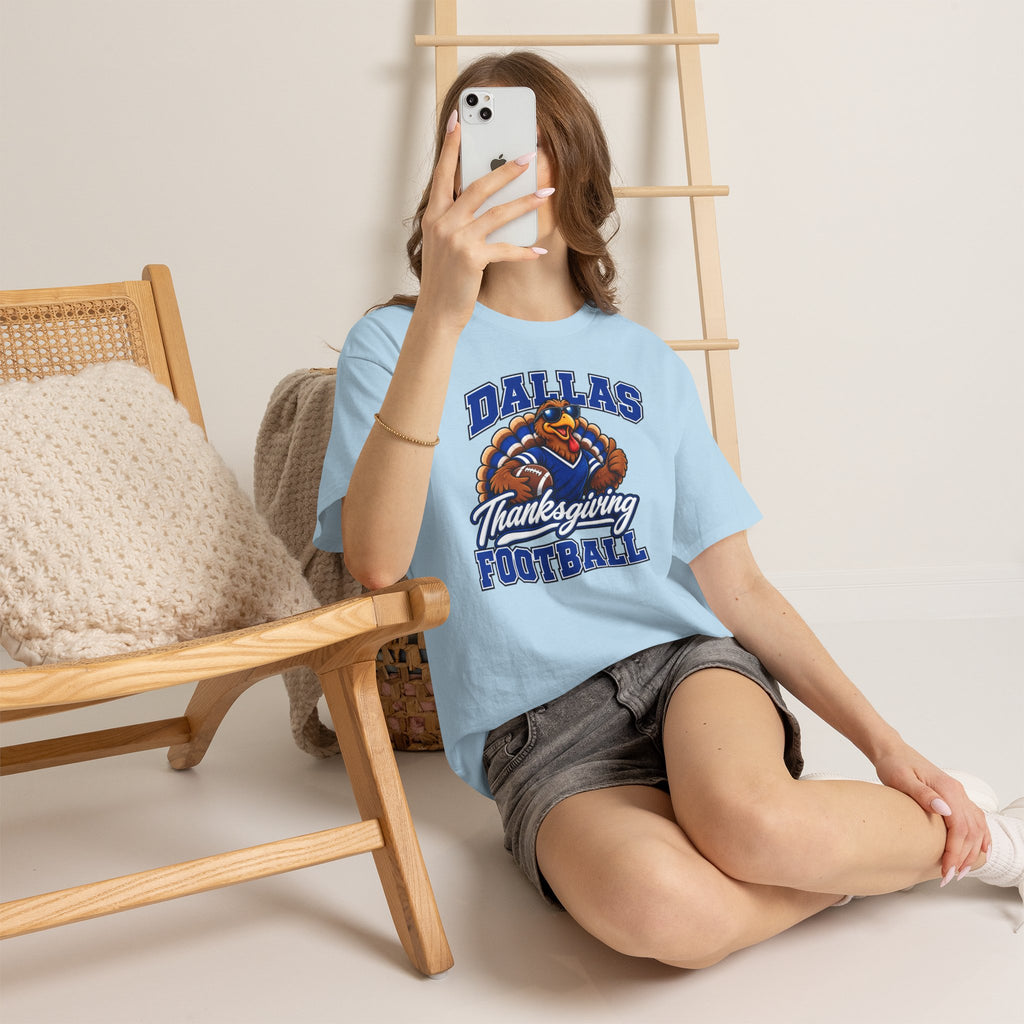 Dallas Thanksgiving Football T-Shirt — Turkey Mascot Game Day Tee