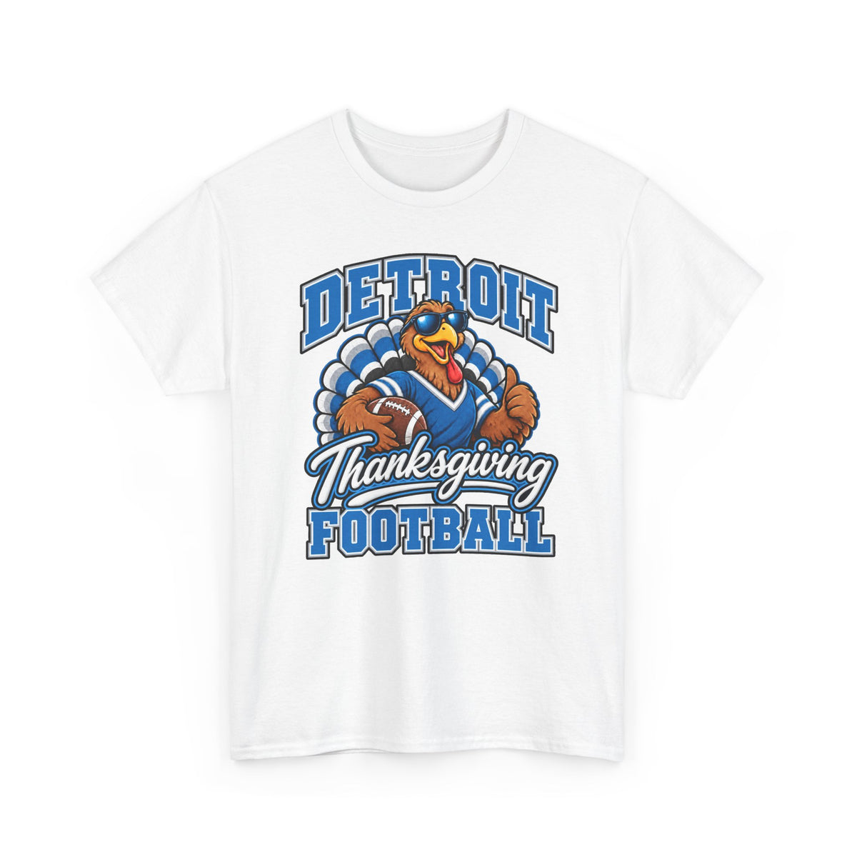 Detroit Thanksgiving Football Tee — Turkey Mascot Game Day Shirt