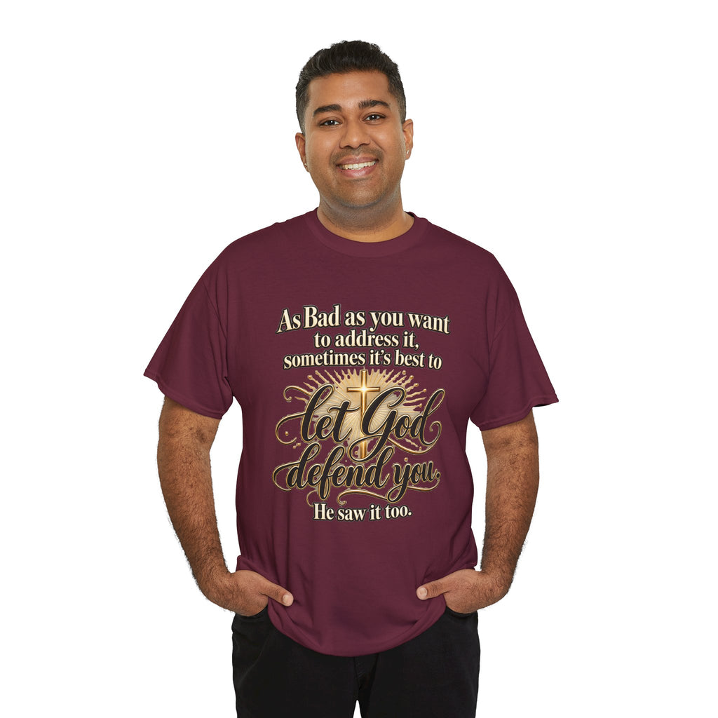 Let God Defend You Inspirational Christian T-Shirt