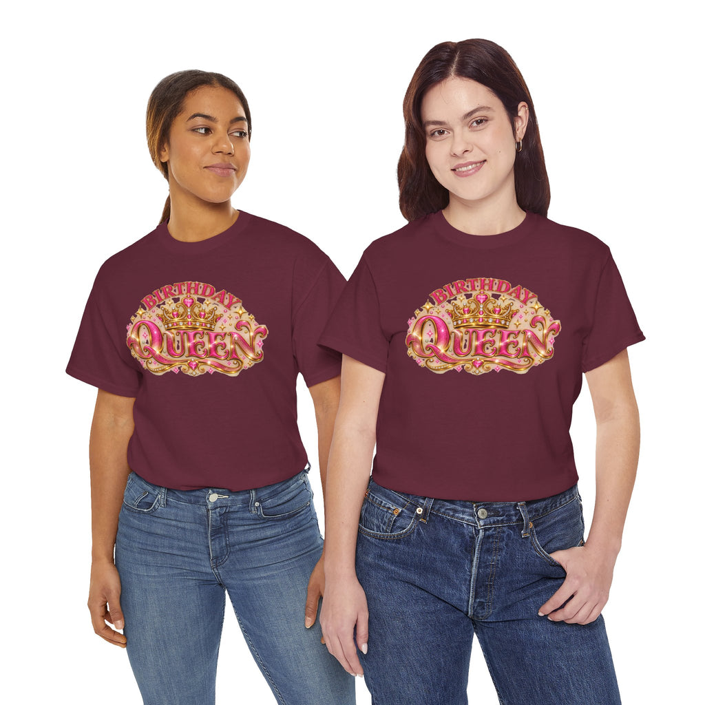 Birthday Queen Graphic T-Shirt | Pink & Gold Crown