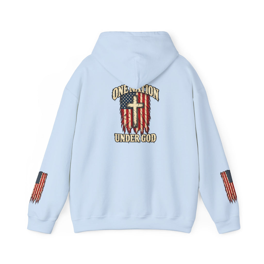 One Nation Under God Patriotic Cross Hoodie