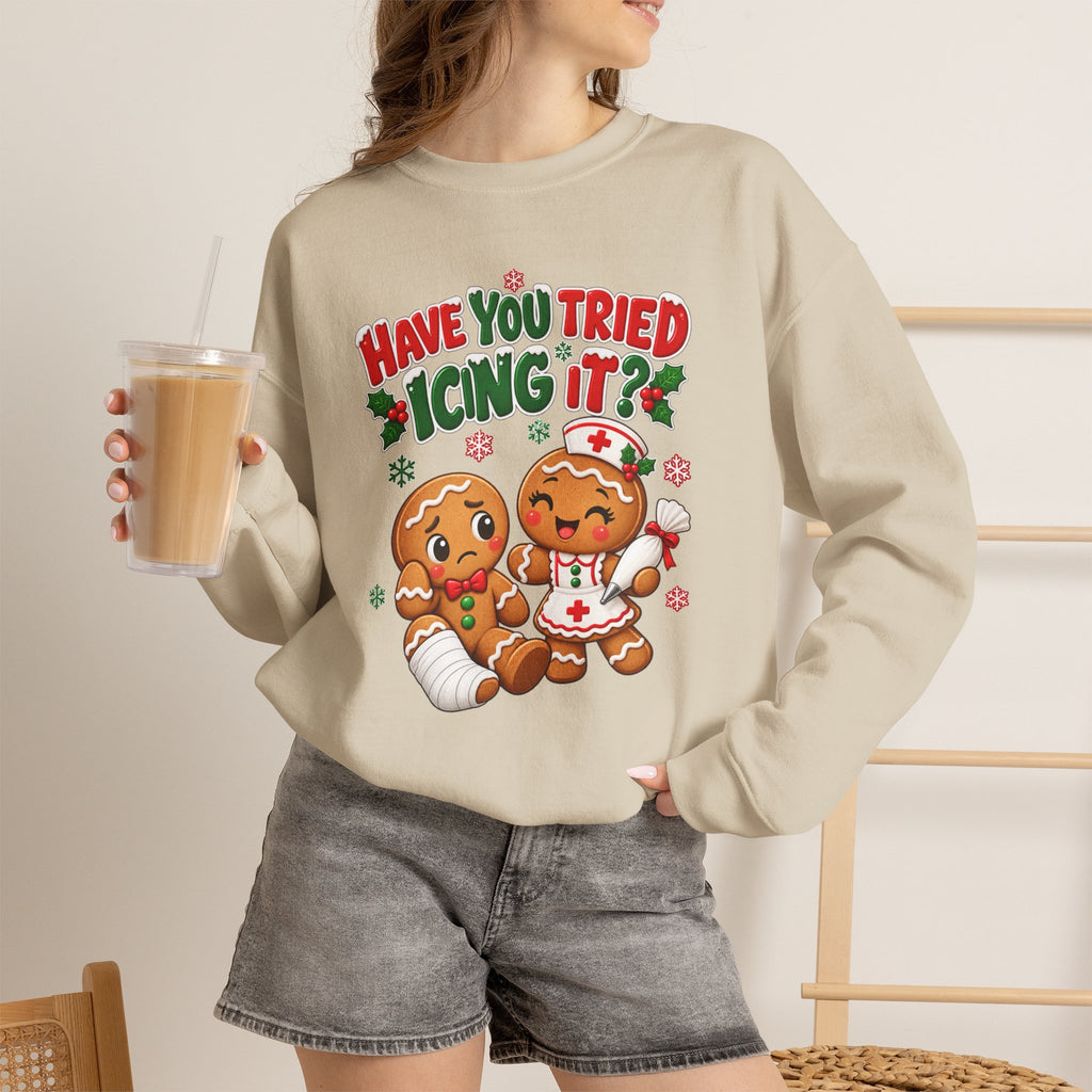 Have You Tried Icing It? Gingerbread Couple Christmas Sweatshirt