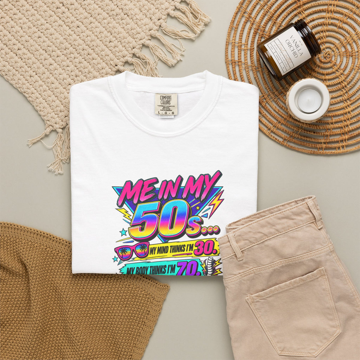 50th Birthday T-Shirt — "Me in My 50s... My Playlist Still Thinks It’s 1987" Retro Graphic Tee