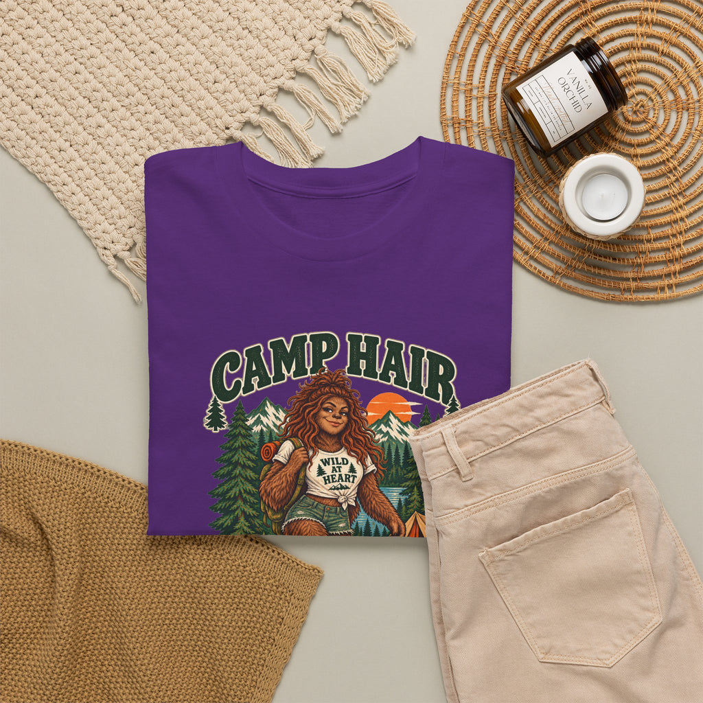Camp Hair Don't Care T-Shirt — Retro Camping Graphic Tee