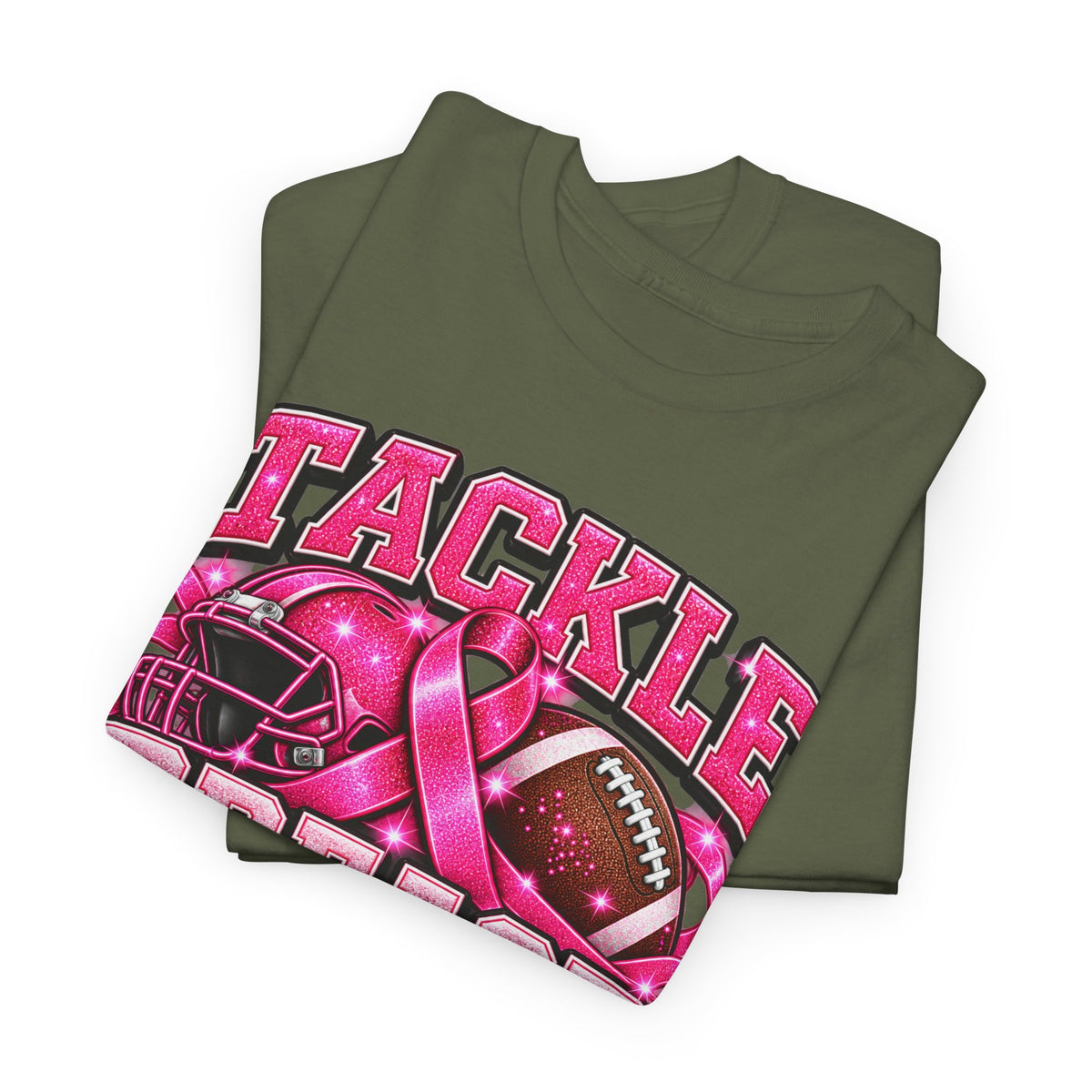 T-Shirt — "Tackle Breast Cancer" Pink Football Awareness Tee