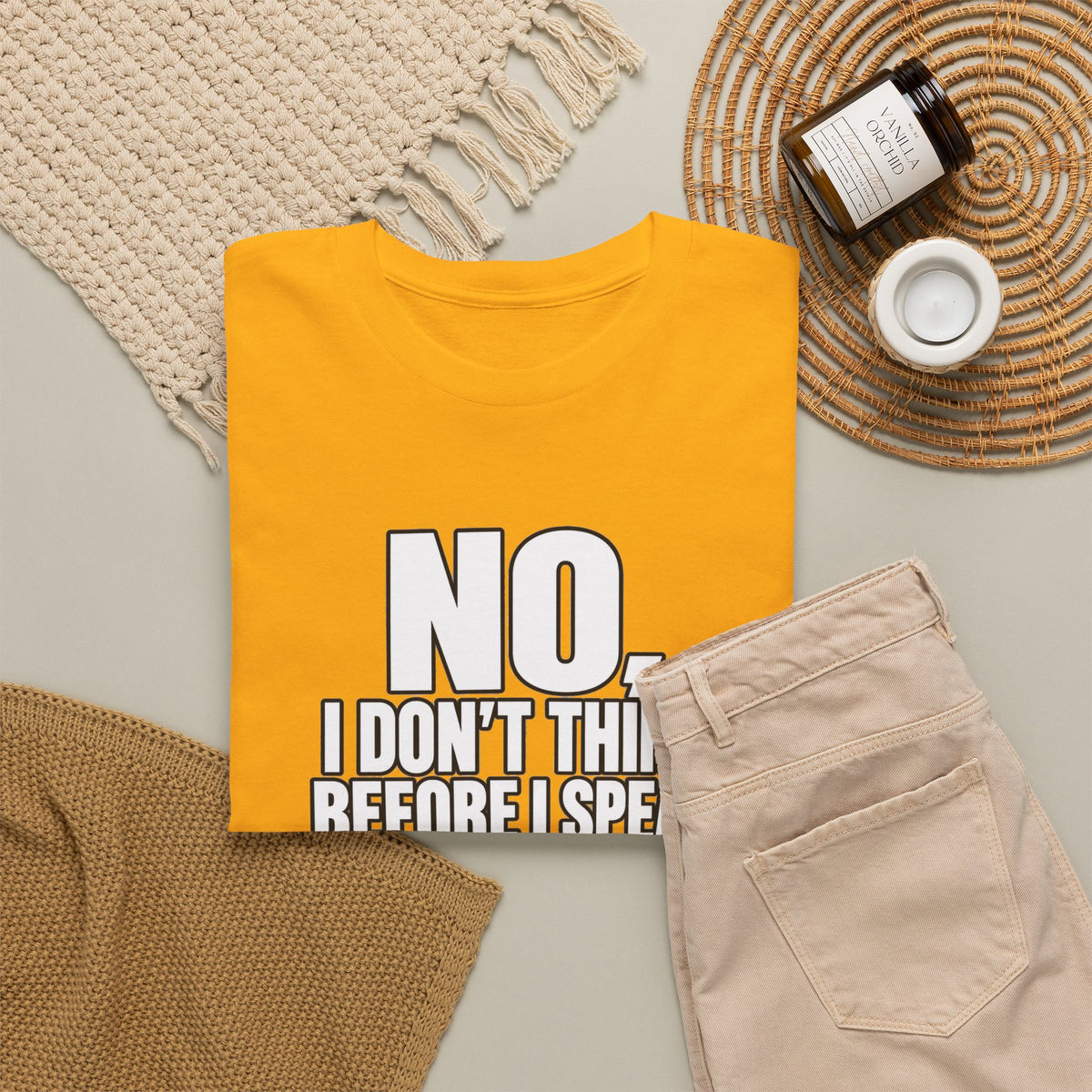 T‑Shirt — "No, I Don't Think Before I Speak That Would Ruin the Surprise" Funny Quote Tee