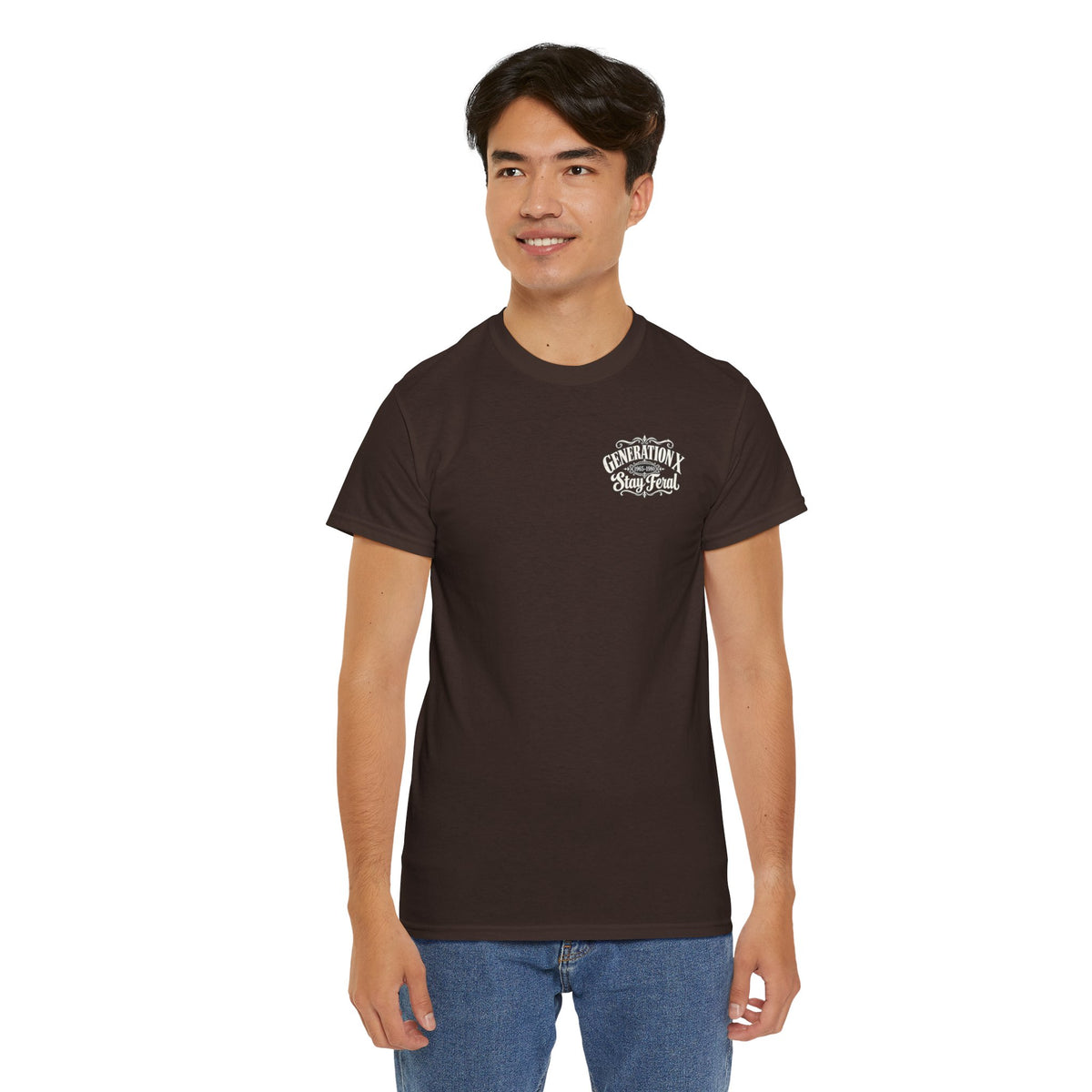 Generation X T‑Shirt — 'Stay Feral' Vintage Whiskey Label Tee (Born 1965–1980)
