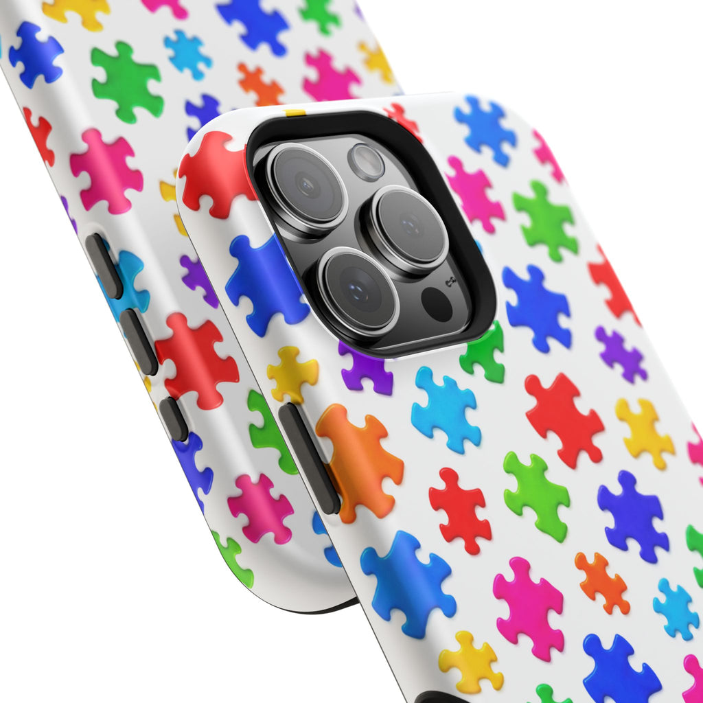 Autism Puzzle Pattern Magnetic Impact-Resistant Phone Case