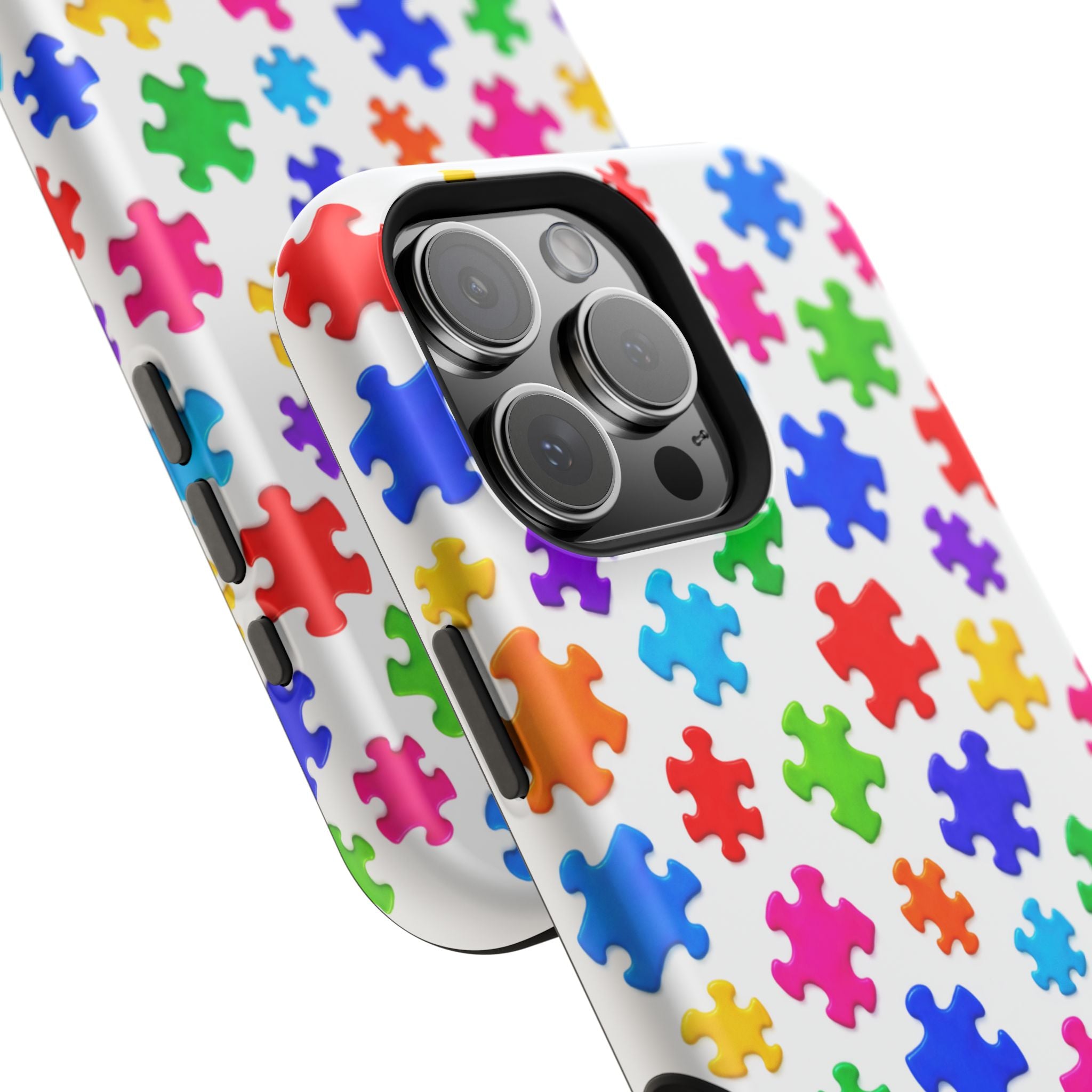 Autism Puzzle Pattern Magnetic Impact-Resistant Phone Case
