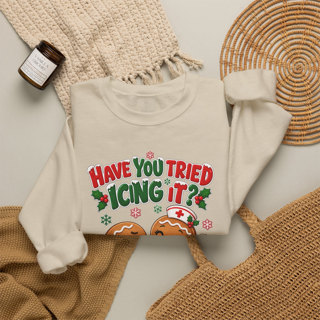 Have You Tried Icing It? Gingerbread Couple Christmas Sweatshirt