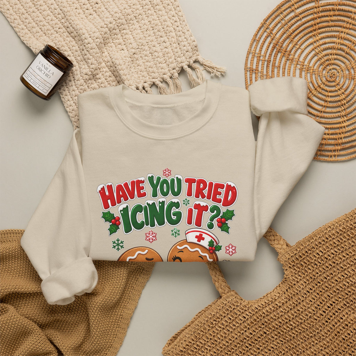 Have You Tried Icing It? Gingerbread Couple Christmas Sweatshirt