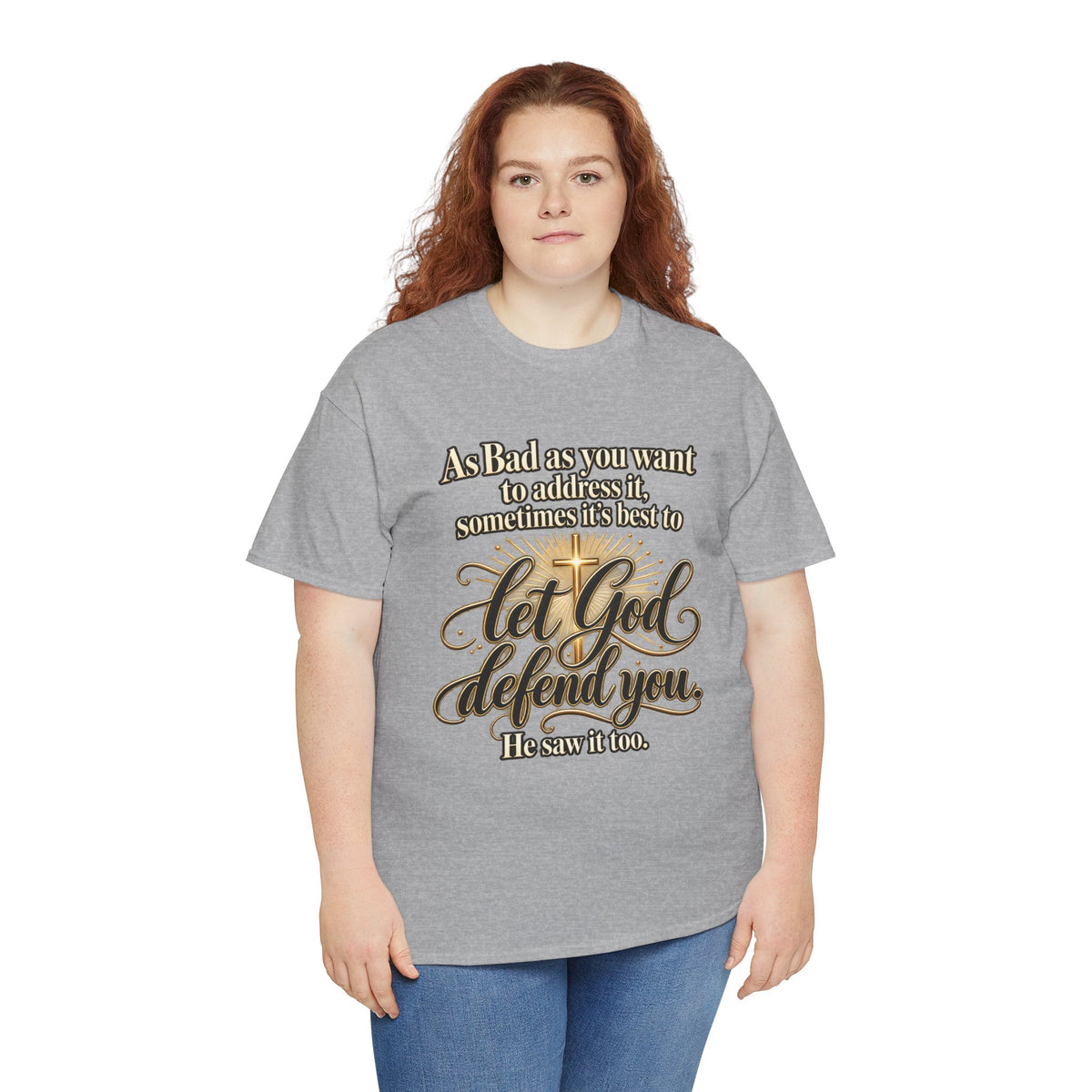Let God Defend You Inspirational Christian T-Shirt