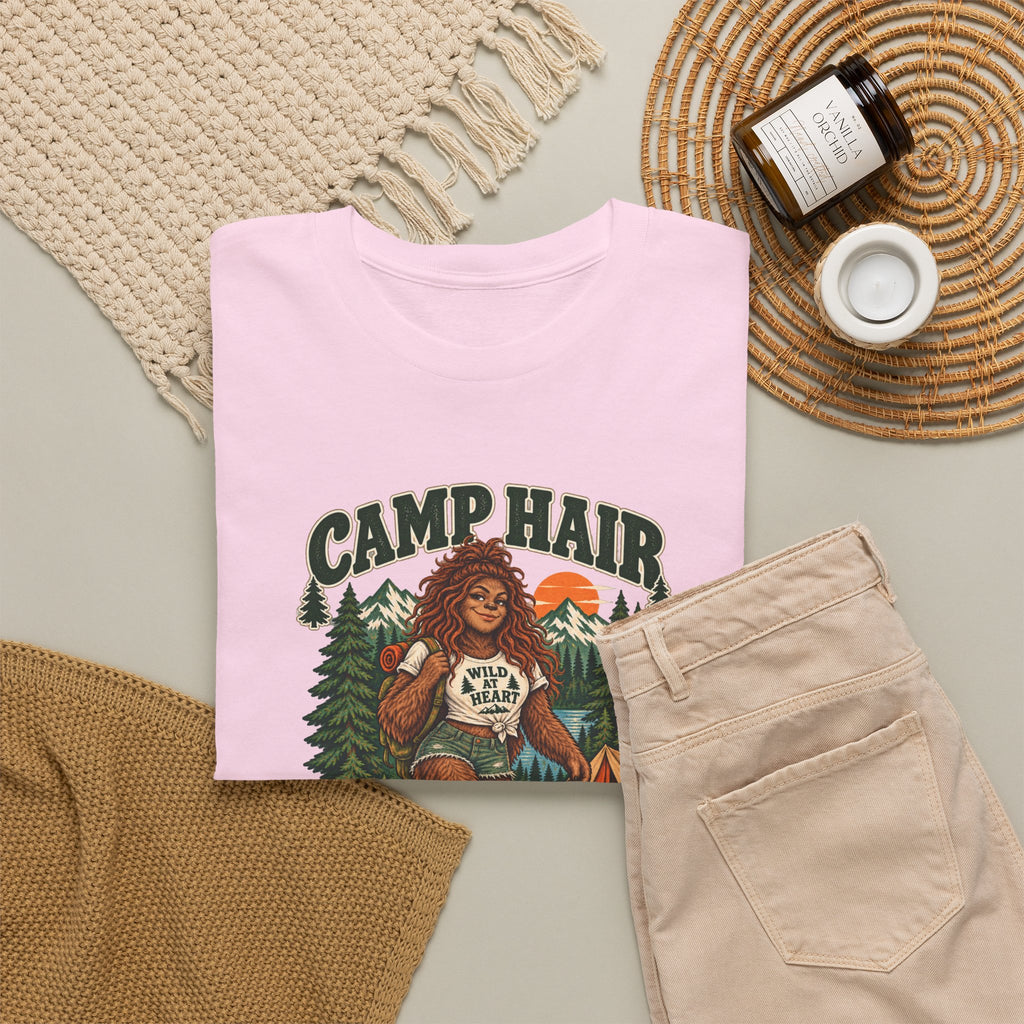 Camp Hair Don't Care T-Shirt — Retro Camping Graphic Tee