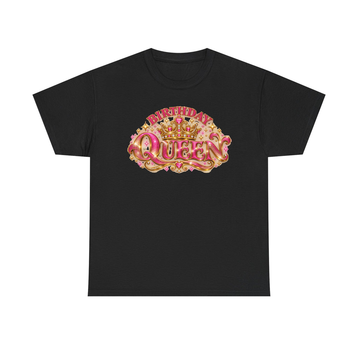 Birthday Queen Graphic T-Shirt | Pink & Gold Crown