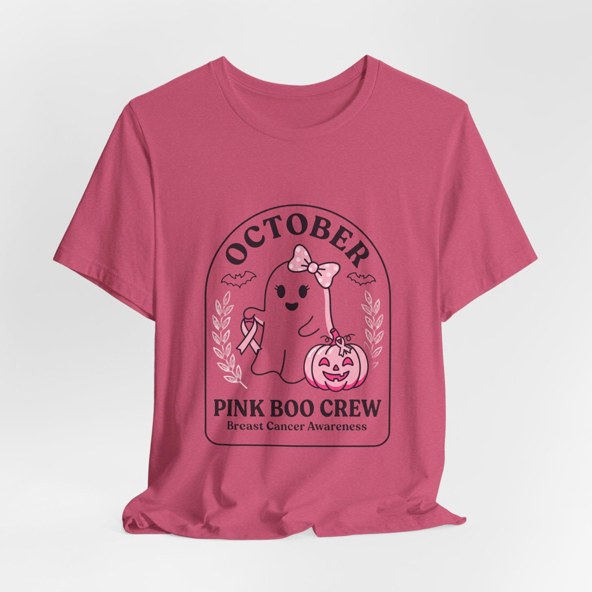 October Pink Boo Crew Tee — Breast Cancer Awareness Ghost T-Shirt